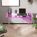 Acrylic Desk, Modern Study Table for HomeOffice-Extended Surface Multi-Purpose Console & EntrywayTable, Sturdy Lightweight Design（(42.5-inch, Pink) by CozyNest Decor