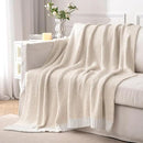 MIULEE Cream Super Soft Throw Blanket for Couch, Cozy Fluffy Warm Throws Knit Blankets for Sofa, Bed, Chair, Living Room, Camping, Picnic, 50 x 60 inch by CozyNest Decor