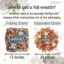 Fall Wreath for Front Door, 24 Inch Autumn Wreath with lamb's Ear Leaves, Roses, Berries & Wooden Sign,Fall Decorations for Home, Artificial Flowers Harvest and Thanksgiving Indoor & Outdoor by CozyNest Decor