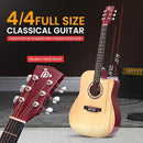 Pyle 41" Acoustic Guitar Standard Full Size 6 String Dreadnought, Matte Finish with Gig Bag, Steel Strings, Picks, Strap, Capo - PGA480NT.X9 by TinyTreasures Baby Boutique