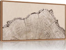 SIGNINART Large Tree Ring Framed Canvas Wall Art, Rustic Beige Wooden Wall Decor, Neutral Nature Wood Stump Artwork, Modern Art Prints for Bedroom Living Room Office 20"x40" by CozyNest Decor