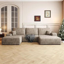 108" Sectional Couches for Living Room Modern Modular Sofa with L-Shape Couchs Upholstered Boneless Couch Deep Seat Sectional Couch with Chaise (Camel, Right Facing Chaise+2Seaters+1Ottoman) by CozyNest Decor
