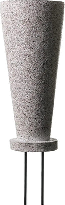 Cemetery Vase with Stakes - Plastic Flower Vases with 2 Ground Spikes, Draining Holes - for Garden, Lawn, Yard - Memorial Grave Decorations 12.7x3.4x3.9, Grey Granite Design by GreenHaven Gardens