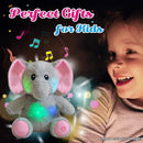 Cuteoy Glowing LED Light-up Elephant Nightlight Toys Musical Plush Stuffed Animal Singing Lullabies Birthday Christmas Plushies Gifts for Kids Boys Girls,10.5" by TinyTreasures Baby Boutique