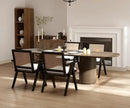 Rattan Dining Chairs Set of 2, Farmhouse Wicker Dining Chairs with Removable Linen Cushion Accent Cane Armchair for Dining Room Kitchen Restaurant, Black by CozyNest Decor