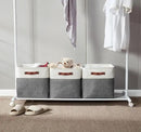 DECOMOMO 13 Inch Cube Storage Bins, Fabric Storage Cube, Basket for Kallax Shelves (Grey & White, 4 Pack) by CozyNest Decor