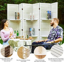 Partition Room Dividers, Folding Wood Privacy Screen with Three Display Shelves Suitable for Home Office, Study, Art Display - 6 Panel, 67 * 77inch (White) by CozyNest Decor