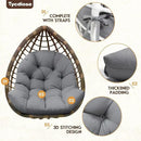 Egg Chair Cushion Replacement, Waterproof Outdoor Hanging Egg Swing Chair Cushions Pads, U-Shaped Thickened Cushions for Hanging Eggs Chair with Ties, 47x33x7 Inches (Grey) by GreenHaven Gardens
