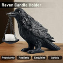Raven Gothic Home Decor Fake Crow Light Holder Raven Lamp Tealight Candle Holder Resin Raven Statue Wearing Silver by CozyNest Decor