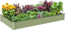 8x4x1ft Raised Garden Bed-Outdoor Galvanized Planter Box for Vegetables, Fruits,Herbs, Flowers, Metal Raised Garden Bed kit-Green by GreenHaven Gardens
