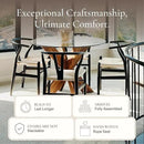 POLY & BARK Weave Dining Chairs – Mid-Century Modern Wishbone Dining Chairs with Arms, Solid Wood Frame, Indoor Use – Black – Set of 2 - Ideal for Dining Room, Kitchen or Stylish Accent Setting by CozyNest Decor