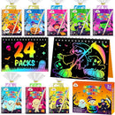 ZMLM Rainbow Scratch Party Favors Kids: Birthday Gifts Toy Bulk Scratch Art Notebook 24 Pack Birthday Goodie Bags Stuffers Girls Boys Art Craft Pad Classroom Prizes School Teacher Supplies (Halloween) by TinyTreasures Baby Boutique