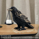 Raven Gothic Home Decor Fake Crow Light Holder Raven Lamp Tealight Candle Holder Resin Raven Statue Wearing Gold 2PCS by CozyNest Decor