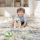 4x6 Rug Washable Area Rugs: Abstract Modern Soft Stain Resistant Indoor Floor Accent Non Slip Carpet for Living Room Entryway Kitchen Bedroom Nursery Office Bedside Home House Decor- Tan by TinyTreasures Baby Boutique