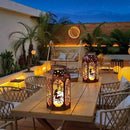 Solar Lanterns Outdoor Garden Hanging Lantern Waterproof LED Metal Bronze Moon Fairy Lantern Waterproof Flickering Flameless Candle Mission Lights for Table,Patio,Mother's Day Gift(2Pack) by CozyNest Decor
