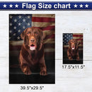 FLAGWIX Patriot American Dog Flags - Chocolate Labrador American Double Sided Flag - 4th of July Decorations for Home, Outside, House Flag 30x40 Heavy Duty Canvas, Decorative Indoor Outdoor Flag by GreenHaven Gardens