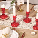 12PCS Red Candlestick Holders Set- 4" H Taper Candle Holders, Glass Candle Holders Bulk for Activities, Party, Home Table Centerpieces, Festival Gifts & Windowsill Decor by CozyNest Decor
