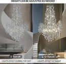 H61'' Modern Silver K9 Crystal High Ceiling Chandeliers, 23-Lights Staircase Chandeliers,Large Crystal Tree Branch Chandelier, D40'' Foyer Chandelier,for Living Room,Entryway by CozyNest Decor