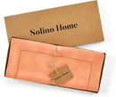 Solino Home Linen Coral Table Runner 120 Inches Long - 100% Pure Linen Hemstitch 14 x 120 Inch Table Runner for Dining - Classic Hemstitch by CozyNest Decor