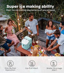 Nugget Ice Maker Countertop, Silonn Chewable Pellet Ice Machine with Self Cleaning Function, Pebble Portable Ice Maker with Ice Scoop for Home Kitchen Office, Green by CozyNest Decor