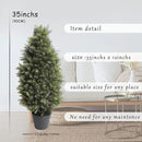3FT Artificial Cedar Topiary Trees, Fake Cypress Trees Faux Pine Shrubs Plants, Evergreen Plants for Home Porch Decor Set of 2 by GreenHaven Gardens