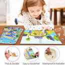 Jelly Sticker Book for Kids 2-4 Travel Essentials, Reusable Sticker Book + 8 Scenes + 2 Matching Games + 51 Large Animal Stickers for 1-3 Toddler Activities (Animals) by TinyTreasures Baby Boutique