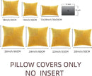 Fancy Homi 2 Packs Gold Yellow Big Decorative Throw Pillow Covers 24x24 Inch for Couch Bed Sofa, Rustic Farmhouse Boho Home Decor, Soft Corss Corduroy Patchwork Accent Square Cushion Case 60x60 cm by CozyNest Decor