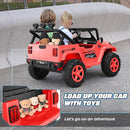 Hikole 24V Kids Electric Car with Remote Control - 4WD/2WD Switchable Two Seater Ride on Cars with 4x200W Powerful Engines, LED Lights, Spring Suspension, Ride on Toys for Kids Ages 4-8, Red by TinyTreasures Baby Boutique
