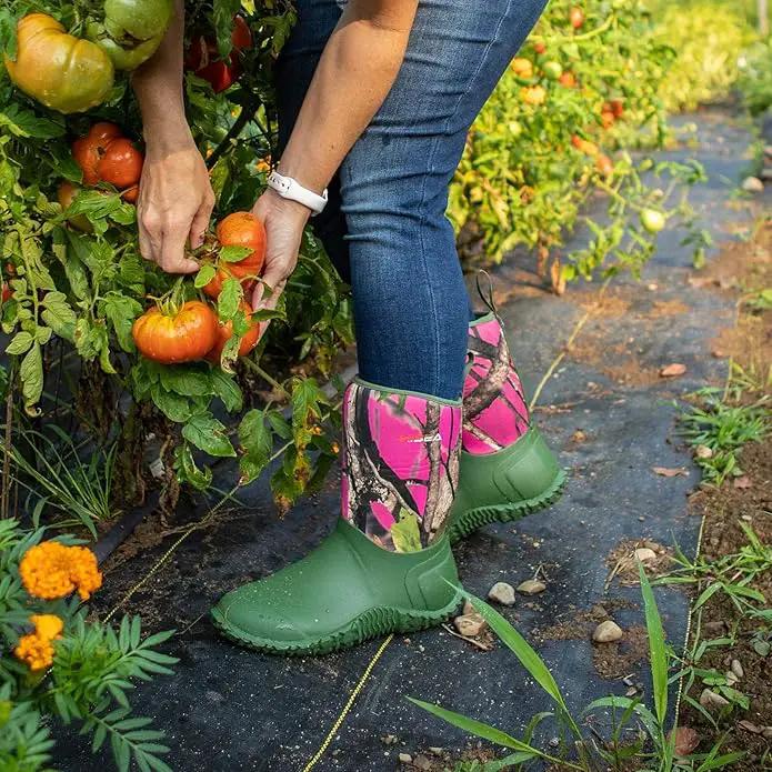 HISEA Women's Rubber Garden Boots Waterproof Insulated Yard Gardening Shoes Mid Height for Mud Working Outdoor, photo 5 of 6