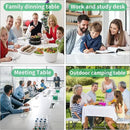 8FT Folding Table, Heavy Duty Foldable Table with Handle, Portable Fold-in-Half Utility Tables for Indoor & Outdoor Use Perfect for Camping BBQ Party Wedding Market Events, White by GreenHaven Gardens