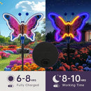 Solar Butterfly Lights, Butterfly Garden Solar Lights，Solar Lights Outdoor Decoration,Waterproof neon Outdoor lamp, Yard Patio Pathway Decor for Outside(Dark Blue, 2 Pack) by GreenHaven Gardens