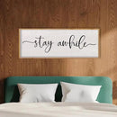 LuZhiQiang Stay Awhile Home Sign Wall Decor 40"X15" Large Solid Wood Frame For Hallway Living Room Entryway Wall Art Hanging (Wood) by CozyNest Decor