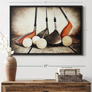 Elephant Stock Golf Sets Wall Art - Horizontal Framed Canvas - 1-Piece Mancave Wall Decor - Photography Sports Canvas Print - Yellow and Brown Decor for Wall - 25" X 17" by CozyNest Decor