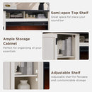 Fireplace TV Stand for 80 Inch TV, 35.7" Tall Farmhouse Entertainment Center W/36'' Electric Fireplace, Media Console with Large Storage Cabinets and Drawers for Living Room, Antique White by CozyNest Decor