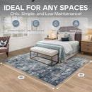 8x10 Area Rugs for Living Room Rug Washable: Modern Large Rug for Dining Room Bedroom Carpet Non Slip 8 by 10 Indoor Abstract Nursery Home Office Blue Grey by TinyTreasures Baby Boutique
