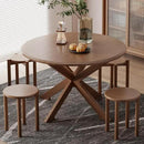 Stackable Stools Set of 4, Wooden Stool 18 Inch Stool Stackable Side Tables Nesting Table Sturdy and Durable, No Installation Required for End Table,Top Stackable Round Stools (Walnut Mobile) by CozyNest Decor