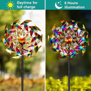 Solar Wind Spinners for Yard and Garden - 360° Metal Large Wind Sculptures Outdoor Clearance Kinetic Windmills with 4 Layer Jeweled Blades for Patio, Lawn Garden Decoration - 54Inch by CozyNest Decor