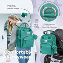 RUVALINO Diaper Bag Backpack-Multifunction Baby Travel Bag with Changing Pad, Insulated Bottle Holders & Pacifier Case, Large Capacity, Waterproof, Turquoise by TinyTreasures Baby Boutique