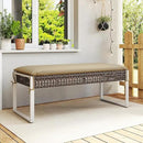 Tangkulka Outdoor Ottoman, Patio Rattan Heavy Duty Wicker Footrest with Soft Cushion & Metal Frame, Extra Seating, for Porch, Backyard, Lawn and Poolside (2) by CozyNest Decor