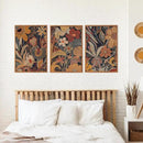 Aurlan Burnt Orange Wildflowers Botanical Wall Art Set(16"x24"), 3 Pieces Abstract Floral Blossom Framed Canvas Artwork, Large Mid Century Modern Boho Nature Wall Decor for Office Bedroom Living Room by CozyNest Decor