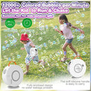 Bubble Machine for Kids Toddlers, Automatic Rechargeable Bubble Machine, 12000+ Bubbles Per Minute, Rotating 90°/360° Oscillating Electric Bubble Maker Outdoor Toys for Ages 3-5 by TinyTreasures Baby Boutique