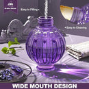 Glass Hummingbird Feeder for Outdoors Hanging, Bird Nectar Feeder with Perch & 5 Flower Feeding Ports, 26 Oz Leak Proof for Outside Garden Decor Backyard, Gifts for Women Mom, Purple by GreenHaven Gardens