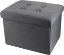 ALASDO Storage Ottoman Footrest Stool Small Ottoman with Storage Foldable Ottomans Foot Rest Footstool Bench for Living Room 17x13x13inches Grey by CozyNest Decor