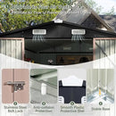 Aoxun 12x7.5 FT Shed Outdoor Storage Shed with Spacious Door Large Sheds with Double Lockable Door Galvanized Metal Shed for Garbage Can, Bike, Mower, Brown by GreenHaven Gardens