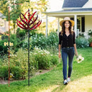 LimeHill Wind Spinner for Garden and Yard - Large Metal Kinetic Wind Sculptures for Outdoor Decor (91 Inches, Burgundy Lotus) by GreenHaven Gardens