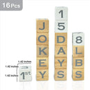 I'm Solid Wood Baby ABC Alphabet Milestone Age Blocks, Personalized Own Name, Gender Neutral, Newborn Gifts & Keepsakes for Picture Props (1.4" / 16 Pcs/Grey) by TinyTreasures Baby Boutique