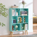 LEYAOYAO 7 Cube Bookshelf 3-Tier Bookcase with Legs, Mint-Green Kids Book Shelf Cute Storage Organizer, Toy Shelves Bookshelves,Wood Display Bookcases by CozyNest Decor