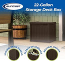Suncast 17 x 22 Inch Resin 22-Gallon Patio Storage Deck Box, Java Brown (2 Pack) by CozyNest Decor