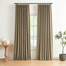 Vision Home Brown Pinch Pleated Full Blackout Curtains Linen Blended Room Darkening Window Curtains 120 inch for Living Room Bedroom Thermal Insulated Pinch Pleat Drapes with Hooks 10ft 40" Wx120 Lx2 by CozyNest Decor