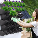 Worth Garden Upgraded 12 Sets (36-Pocket) Self Watering Stackable Vertical Planters - Wall Mounted Plastic Plant Grow Pots fr Strawberries Flowers Herbs - Indoor Outdoor Green Wall Decoration (Black) by CozyNest Decor